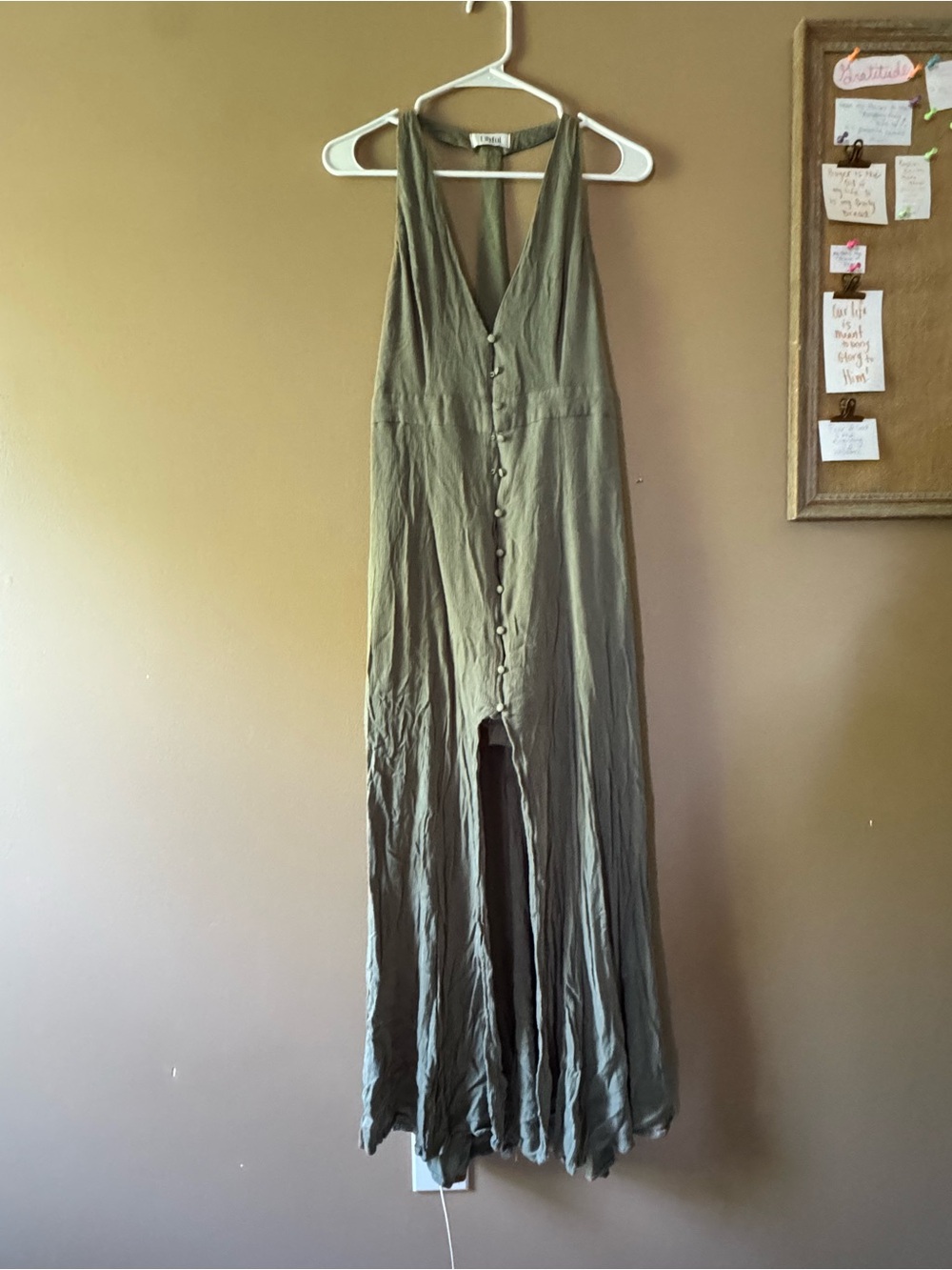 Women’s Olive Green Button-Front dress